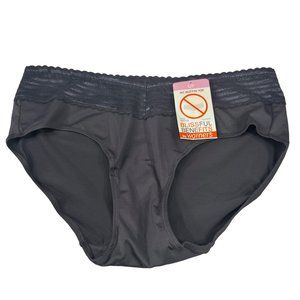Blissful Benefits By Warner's Women's Size 7 Large Panty Lace Hipster Gray New
